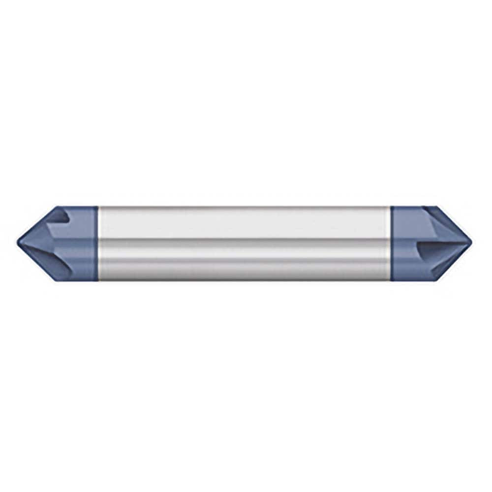 Titan USA - Chamfer Mills; Cutter Head Diameter (Inch): 5/16 ; Included Angle B: 60 ; Included Angle A: 60 ; Chamfer Mill Material: Solid Carbide ; Chamfer Mill Finish/Coating: AlTiN ; Overall Length (Inch): 2-1/2 - Exact Industrial Supply