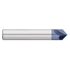 Titan USA - Chamfer Mills; Cutter Head Diameter (Inch): 3/16 ; Included Angle B: 45 ; Included Angle A: 90 ; Chamfer Mill Material: Solid Carbide ; Chamfer Mill Finish/Coating: AlTiN ; Overall Length (Inch): 2-1/2 - Exact Industrial Supply