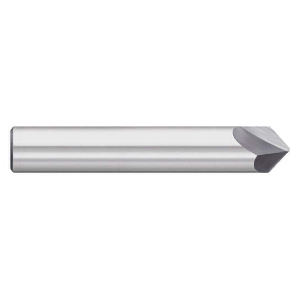 Titan USA - Chamfer Mills; Cutter Head Diameter (Inch): 1/4 ; Included Angle B: 45 ; Included Angle A: 90 ; Chamfer Mill Material: Solid Carbide ; Chamfer Mill Finish/Coating: Uncoated ; Overall Length (Inch): 2-1/2 - Exact Industrial Supply