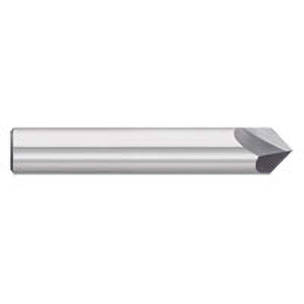 Titan USA - Chamfer Mills; Cutter Head Diameter (Inch): 3/16 ; Included Angle B: 49 ; Included Angle A: 82 ; Chamfer Mill Material: Solid Carbide ; Chamfer Mill Finish/Coating: Uncoated ; Overall Length (Inch): 2-1/2 - Exact Industrial Supply