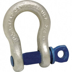 Campbell - 7/8" Nominal Chain Size, 6.5 Ton Carbon Steel Screw Anchor Shackle - 1" Pin Diam, 1-7/16" Wide Inside Jaw, 2-1/16" Inside Width, 2" Max Body Thickness - Americas Tooling