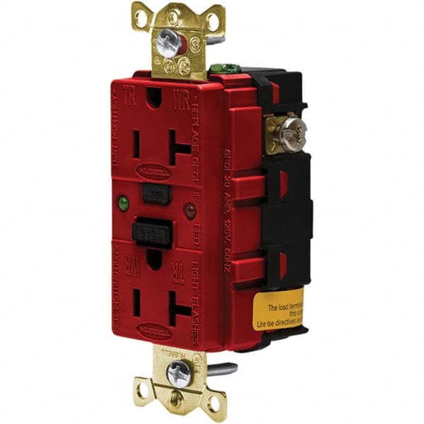 Hubbell Wiring Device-Kellems - GFCI Receptacles Grade: Industrial Color: Red - Americas Tooling