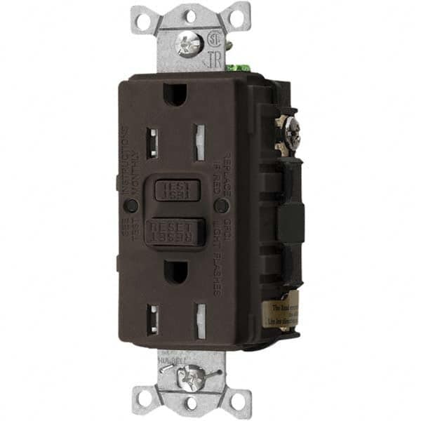 Hubbell Wiring Device-Kellems - GFCI Receptacles Grade: Commercial Color: Brown - Americas Tooling