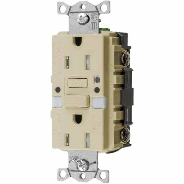 Hubbell Wiring Device-Kellems - GFCI Receptacles Grade: Commercial Color: Ivory - Americas Tooling