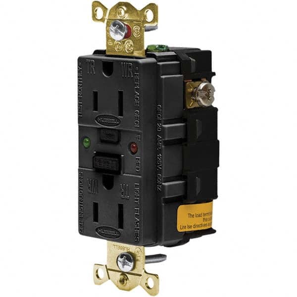 Hubbell Wiring Device-Kellems - GFCI Receptacles Grade: Industrial Color: Black - Americas Tooling