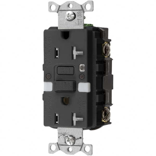 Hubbell Wiring Device-Kellems - GFCI Receptacles Grade: Commercial Color: Black - Americas Tooling