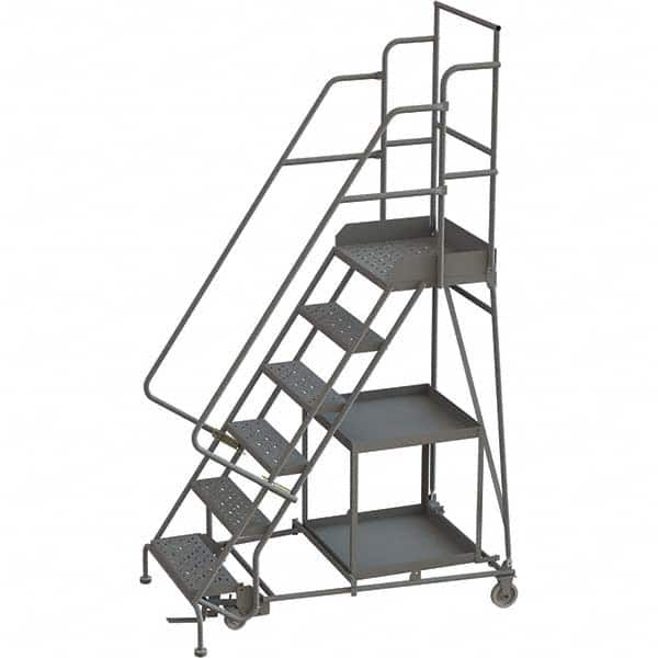 TRI-ARC - Rolling & Wall Mounted Ladders & Platforms Type: Stock-Picking Ladder Style: Rolling Safety Stock Picking Ladder - Americas Tooling