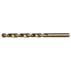 4.00mm RHS / RHC HSS-CO 8% (M42) 135 Degree Split Point Cobalt Heavy Duty Jobber Length Drill - Straw / Gold Oxide - Exact Industrial Supply