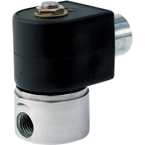 Parker - 120/60 - 110/50 VAC 1/4" NPT Port Stainless Steel Two-Way Direct Acting Solenoid Valve - Americas Tooling