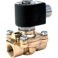 Parker - 24 VDC 3/8" NPT Port Brass Two-Way Internally Piloted Diaphragm Solenoid Valve - Americas Tooling