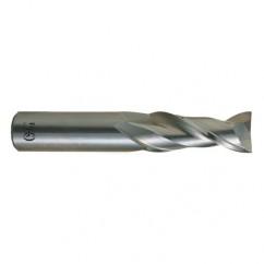 1/4 Dia. x 2-1/2 Overall Length 2-Flute .060 C/R Solid Carbide SE End Mill-Round Shank-Center Cutting-Uncoated - Americas Tooling