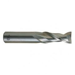 3/16 Dia. x 2 Overall Length 2-Flute .020 C/R Solid Carbide SE End Mill-Round Shank-Center Cutting-Uncoated - Americas Tooling