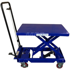 Mobile Battery Lift Table: 400 lb Capacity, 8-3/4 to 29″ Lift Height, 17-5/8″ Platform Width, 27-1/2″ Platform Length 8-3/4″ to 29″ Lift Height, 27-1/2″ Platform Length x 17-5/8″ Platform Width