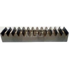 3/16″ Face Width 1' Long 1018/12L14 Steel Gear Rack 48 Pitch, 14.5° Pressure Angle, Square