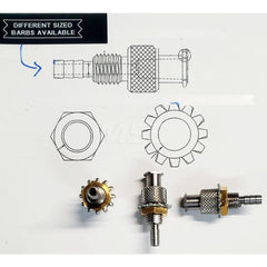 Medical Tubing Connectors & Fittings; Connector Type: Female Luer Lock to Bulkhead Adapter (3-Barb); Material: 316 Stainless Steel; Inlet A Inside Diameter (Inch): 1/16; Inlet B Inside Diameter (Inch): 3/32; Application: For Many Laboratories; Color: Silv