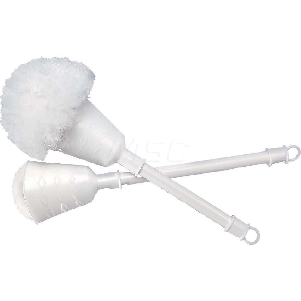 Toilet Bowl Brushes & Accessories; Type: Cone Bowl Mop; Bristle Material: Fiber; Overall Length (Inch): 12; Handle Material: Plastic; Color: White; Handle Style: Straight; Handle Length (Inch): 10; Diameter (Inch): 2