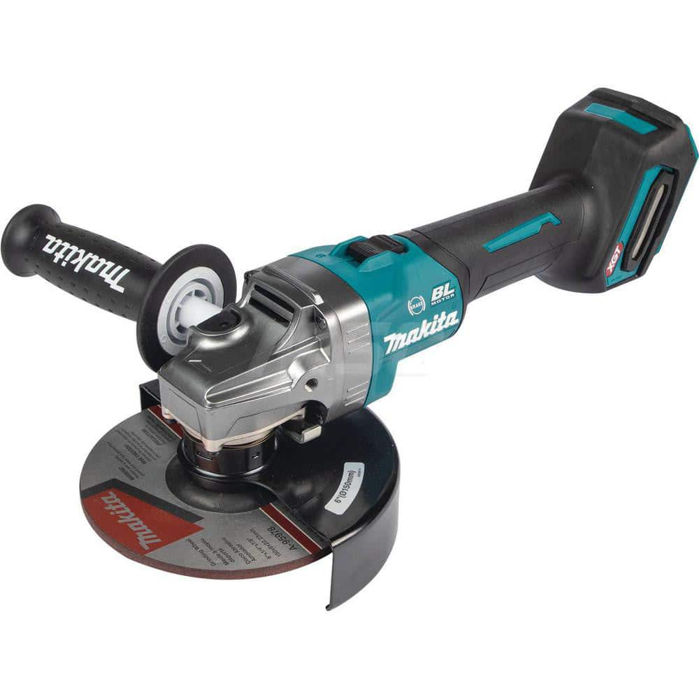 Cordless Angle Grinder: 6″ Wheel Dia, 8,500 RPM, 40V 5/8-11 Spindle, Slide with Lock-On Switch