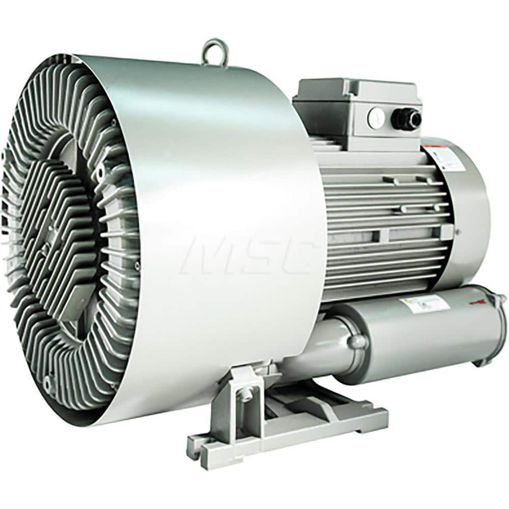 Regenerative Air Blowers; Inlet Size: 2.5; Outlet Size: 2.5; Horse Power: 11.50; Amperage Rating: 36.3000; Cubic Feet Per Minute: 410 SCFM; Height (Inch): 28; Width (Decimal Inch): 28; Maximum Working Water Pressure: 128.00; Maximum Vacuum Water Pressure: