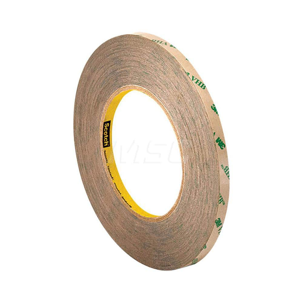 Adhesive Transfer Tape; Adhesive Material: Acrylic; Width (Inch): 1/2; Length (yd): 60.00; Thickness (mil): 10.0000; Minimum Operating Temperature (F): -40.000; Maximum Operating Temperature (F): 500.000; Color: Clear; Liner Material: Kraft Paper; Series: