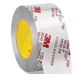 Duct Tape: 72 mm Wide, 3.9 mil Thick, Aluminum Foil Acrylic Adhesive, 22 lb/in Tensile Strength