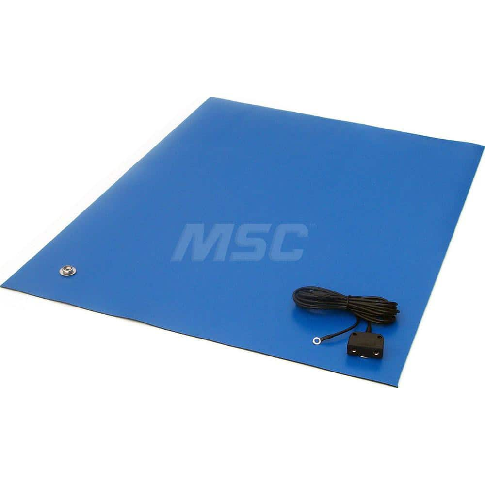 Anti-Static Work Kits & Table Mats; Mat Type: Anti-Static Table Mat; Material: Rubber; Overall Length: 30.00; Thickness: 0.08 in; Resistance: 108.000; Color: Royal Blue