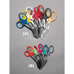 Scissors, Forceps & Tweezers; Product Type: Scissor; Tip Shape: Blunt; Blade Style: Curved; Straight; Disposable: No; Length (Inch): 7.25; Blade Material: Stainless Steel; Handle Material: Plastic; Additional Information: No; Overall Length: 7.25