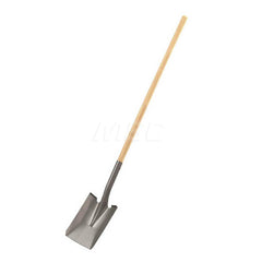 Digging Shovel: Steel, 12″ Blade Length, 9.5″ Blade Width 47″ Wood Straight Handle