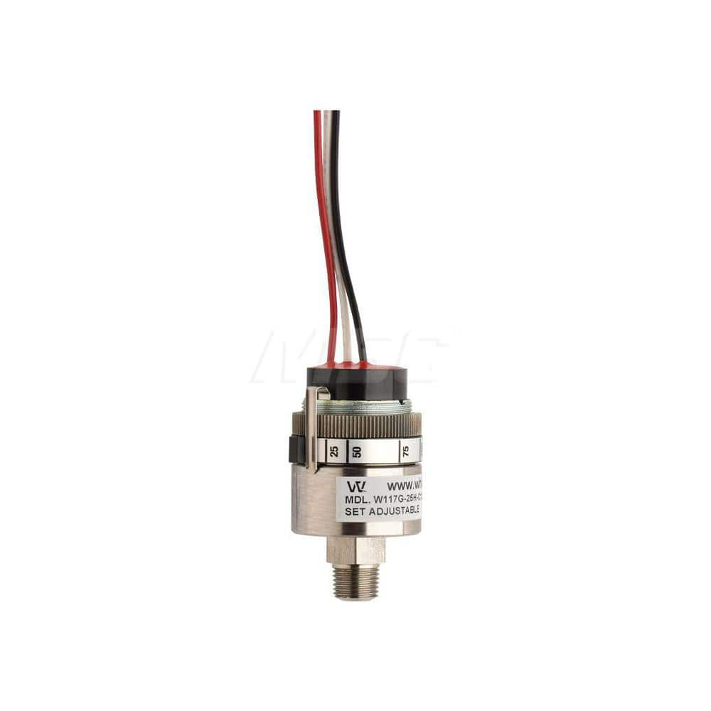 Pressure, Vacuum & Compound Switches; Type: Low Pressure Vacuum Switch; All-Welded Pressure Switch; Thread Size: 1/8; Voltage: 250VAC / 30VDC; Thread Type: NPT Male; Amperage: 5.0000; Electrical Connection: Screw Terminals; Wetted Parts Material: 304 Stai