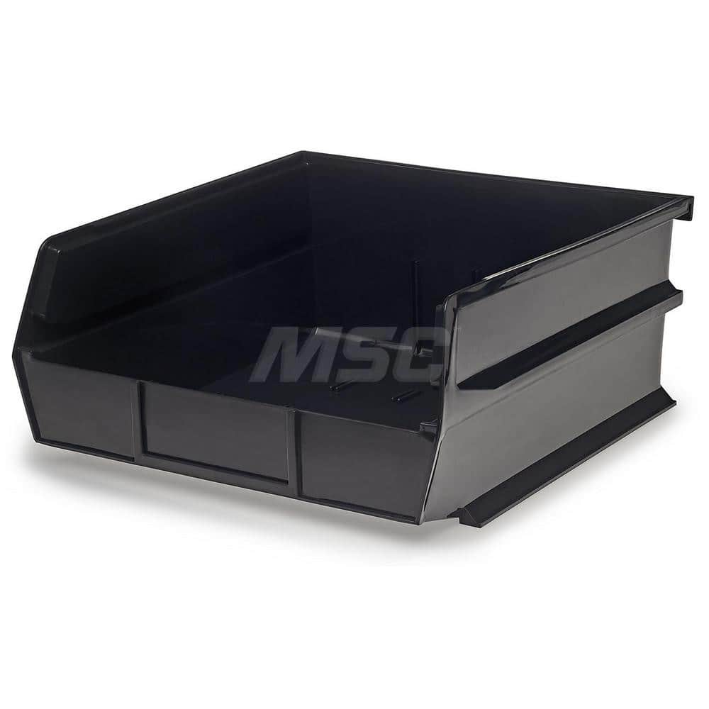 Plastic Hang, Stack & Nest Bin: Black 55 lb Capacity