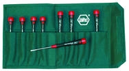 8 Piece - Precision Slotted Screwdriver Set - #26093 - Includes: .8 - 4.0mm PicoFinish - Canvas Pouch - Americas Tooling