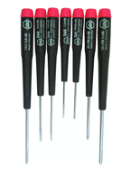 7 Piece - Precision Slotted & Phillips Screwdriver Set - #26190 - Includes: Phillips #00 - 1 Slotted 1.5 - 3mm - Americas Tooling