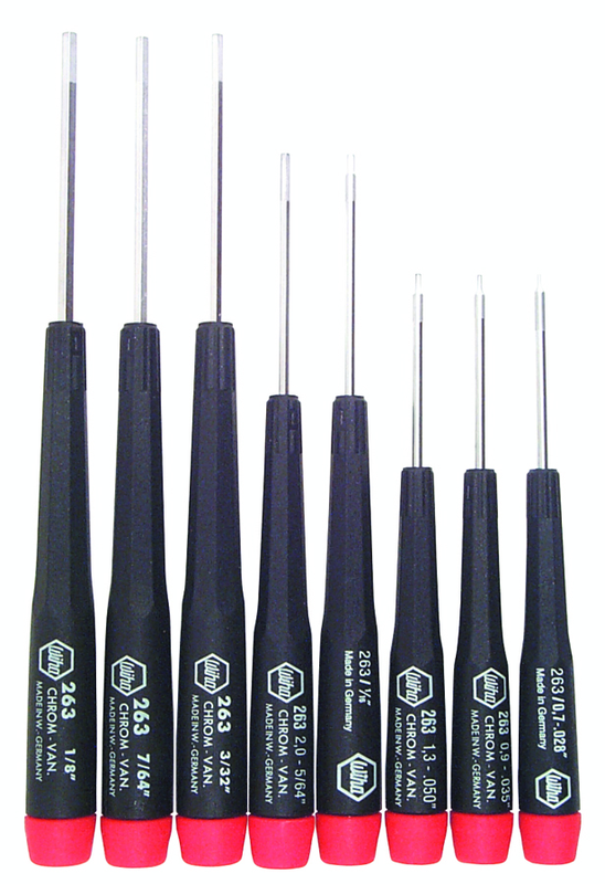 8 Piece - .028 - 1/8" - Precision Hex Screwdriver Inch Set - Americas Tooling