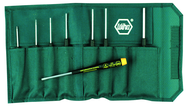 8 Piece - .050; 1/16; 5/64; 3/32; 7/64; 1/8; 9/64; 5/32" - Precision ESD Safe Hex Inch Screwdriver Set in Canvas Pouch - Americas Tooling