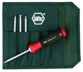 5 Piece - Drive-Loc VI Interchangeable Set - #28194 - Includes: Square # 1 # 2; Slotted 3.5 x 4.5; 5.5 x 6.5; Phillips #1 #2 - Canvas Pouch - Americas Tooling