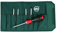 6 Piece - Drive-Loc VI Interchangeable Set - #28197 - Includes: Security Torx® T6s x T8s; T7s x T9s; T10s x T15s; T20s x T25s; T30s x T40s - Canvas Pouch - Americas Tooling