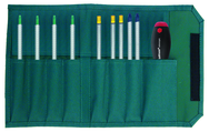 10 Piece - Drive-Loc VI Interchangeable Set - #28199 - Includes: Torx® T6 x T8; T7 x T9; T10 x T15; T20 x T25; Slotted 4.0; 6.0; Phillips #1 #2; Hex 3/32 x 7/64; 1/8 x 9/64; 5/32 x 3/16 - Canvas Pouch - Americas Tooling