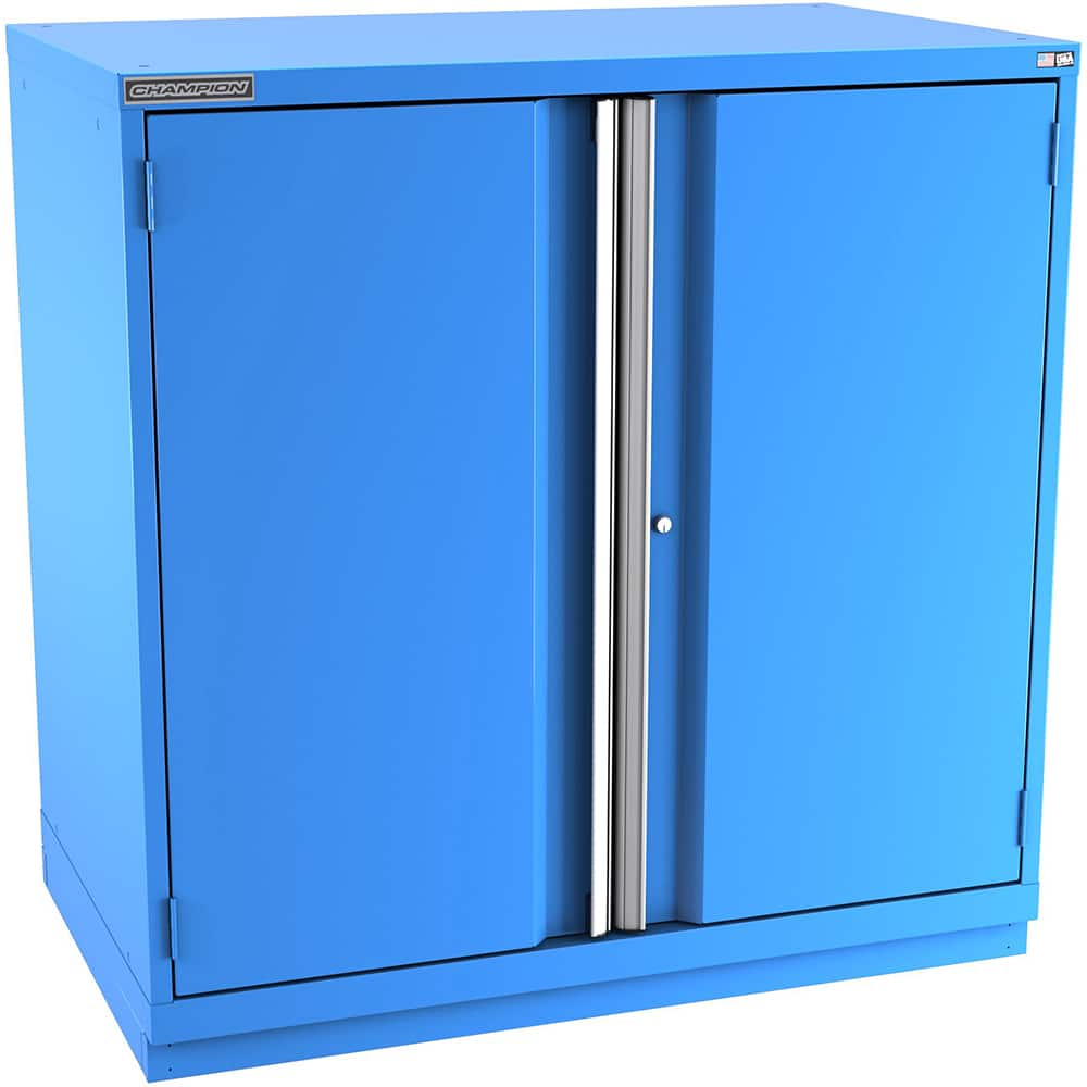 Champion Tool Storage - Storage Cabinets; Type: Counter-Height Plus Extra Wide Door Cabinet ; Width (Inch): 47 ; Depth (Inch): 28-1/2 ; Height (Inch): 45-1/4 ; Number of Shelves: 4 ; Material: Steel - Exact Industrial Supply