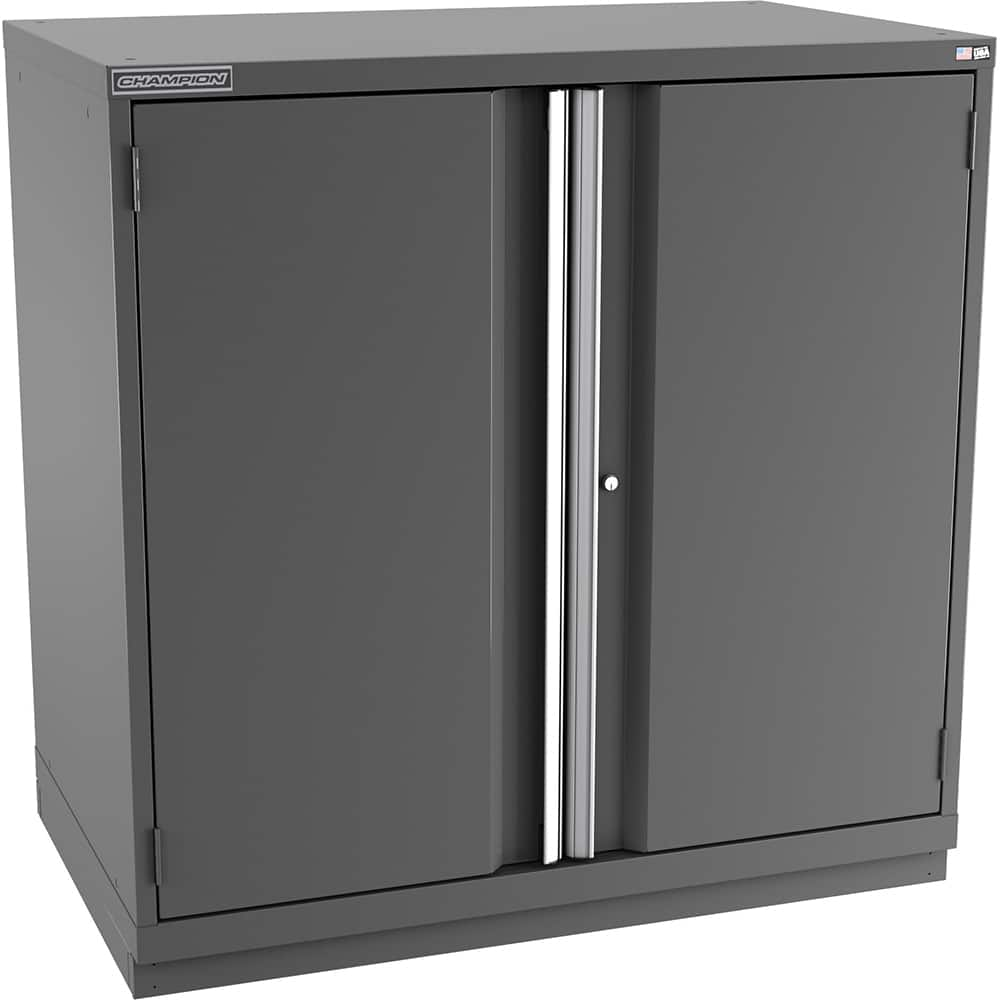 Champion Tool Storage - Storage Cabinets; Type: Counter-Height Plus Extra Wide Door Cabinet ; Width (Inch): 47 ; Depth (Inch): 28-1/2 ; Height (Inch): 45-1/4 ; Number of Shelves: 4 ; Material: Steel - Exact Industrial Supply