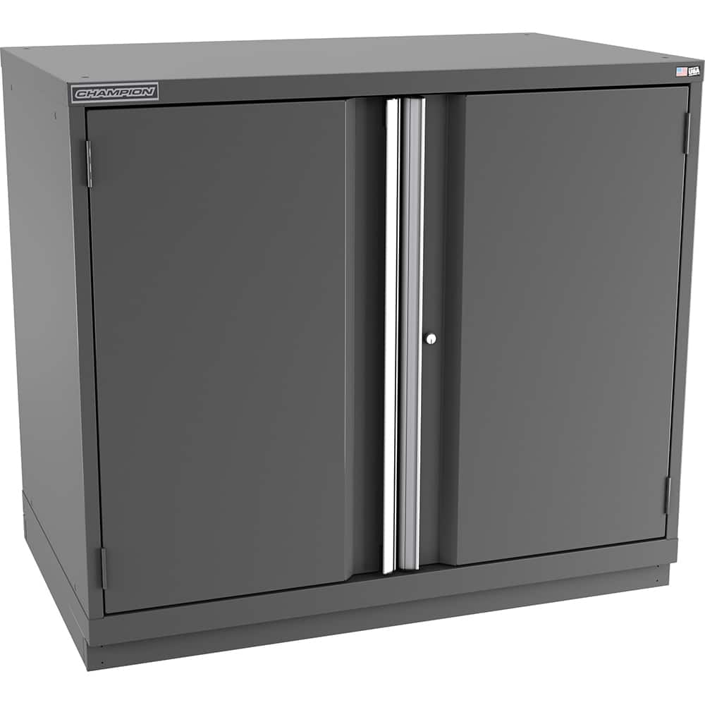 Champion Tool Storage - Storage Cabinets; Type: Counter-Height Extra Wide Door Cabinet ; Width (Inch): 47 ; Depth (Inch): 28-1/2 ; Height (Inch): 41-3/4 ; Number of Shelves: 3 ; Material: Steel - Exact Industrial Supply