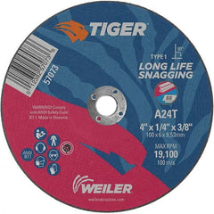 Weiler - 4 x 1/4, 3/8" Hole Aluminum Oxide Cutoff Wheel - Americas Tooling