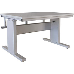 BOSTONtec - Stationary Work Benches, Tables; Type: Manual Height Adjustable Workstation ; Top Material: Laminate ; Width (Inch): 48 ; Depth (Inch): 36 ; Maximum Height (Inch): 44 ; Leg Style: Adjustable Height; C-Leg (Cantilever); Manual Height Adjustment - Exact Industrial Supply