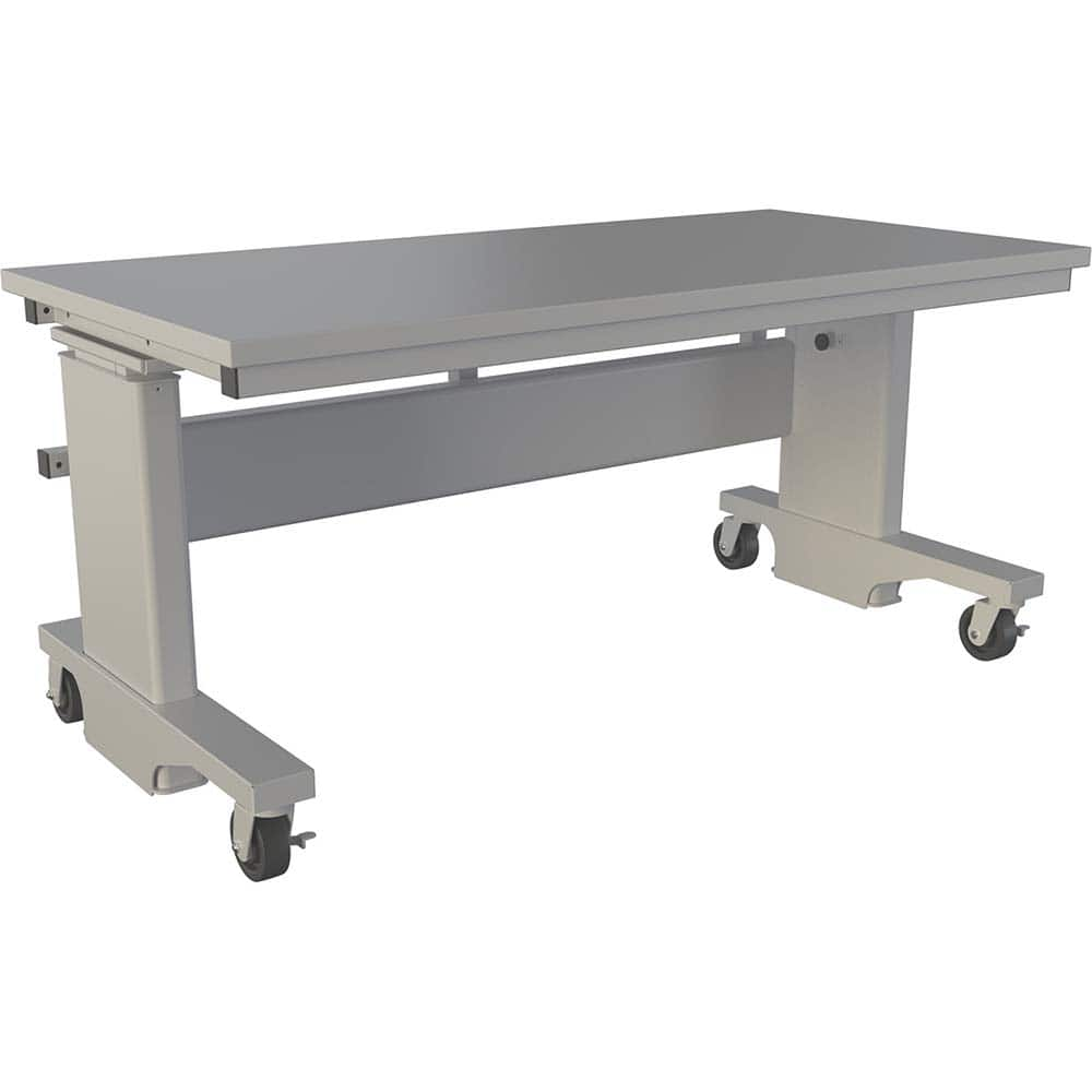 BOSTONtec - Mobile Work Benches; Type: Mobile Work Bench ; Length: 60 (Inch); Depth (Inch): 30 ; Height (Inch): 28 ; Maximum Height (Inch): 44 ; Top Material: Laminate - Exact Industrial Supply