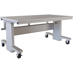 BOSTONtec - Mobile Work Benches; Type: Mobile Work Bench ; Length: 60 (Inch); Depth (Inch): 36 ; Height (Inch): 28 ; Maximum Height (Inch): 44 ; Top Material: Laminate - Exact Industrial Supply