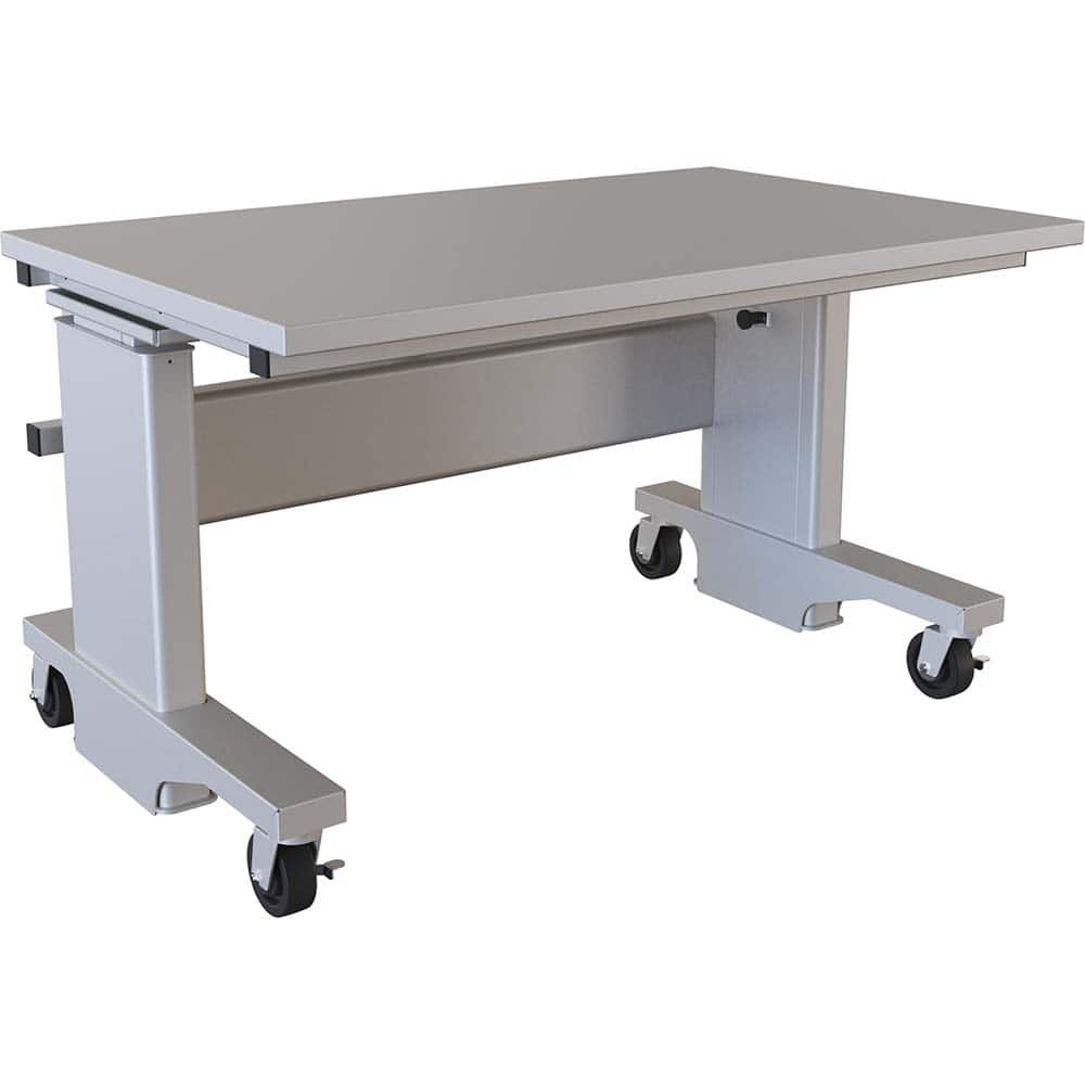 BOSTONtec - Mobile Work Benches; Type: Mobile Work Bench ; Length: 48 (Inch); Depth (Inch): 30 ; Height (Inch): 28 ; Maximum Height (Inch): 44 ; Top Material: Laminate - Exact Industrial Supply