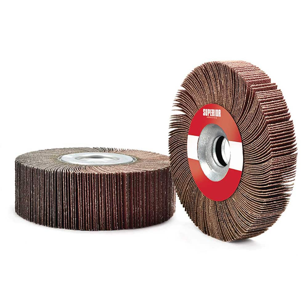 Superior Abrasives - Unmounted Flap Wheels; Abrasive Type: Coated ; Outside Diameter (Inch): 6 ; Face Width (Inch): 1 ; Center Hole Size (Inch): 1 ; Abrasive Material: Aluminum Oxide ; Grit: 180 - Exact Industrial Supply