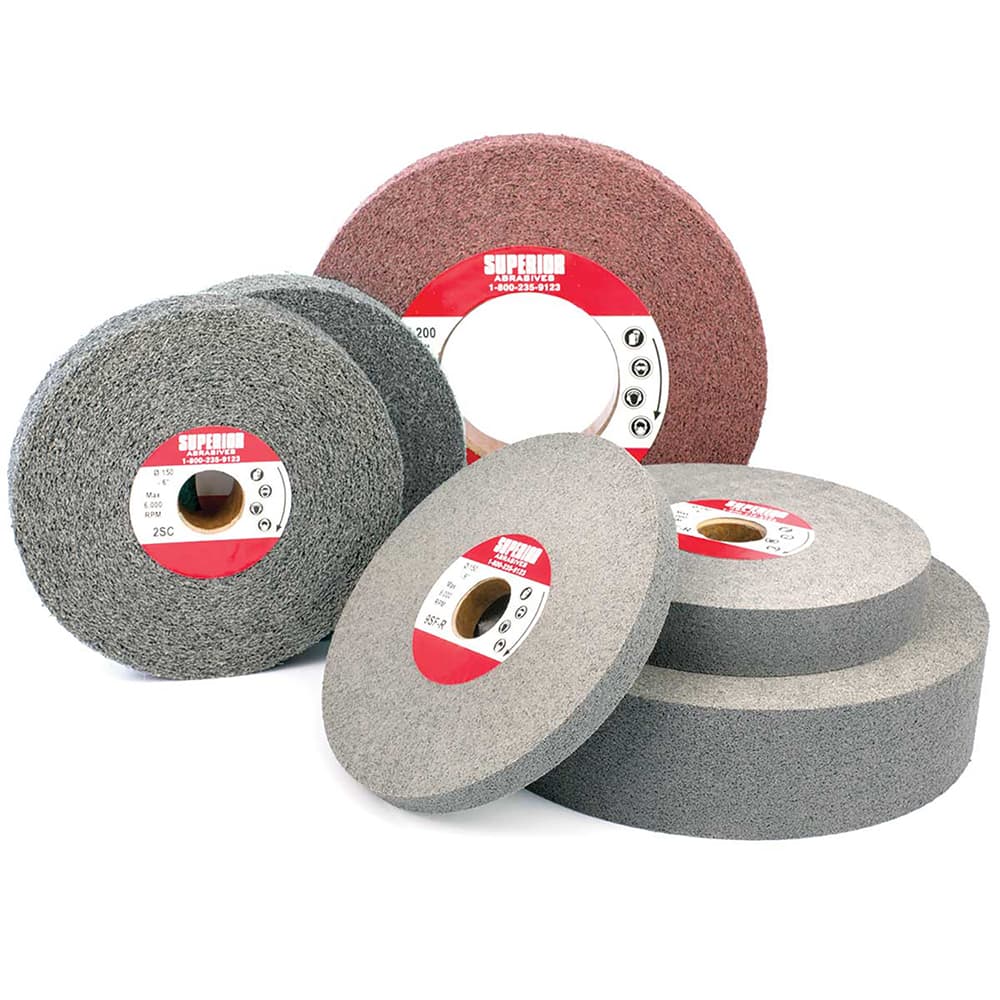 Superior Abrasives - Deburring Wheels; Wheel Type: Convolute ; Wheel Diameter (Inch): 8 ; Center Hole Size (Inch): 3 ; Abrasive Material: Silicon Carbide ; Grade: Fine ; Density: 7 - Exact Industrial Supply