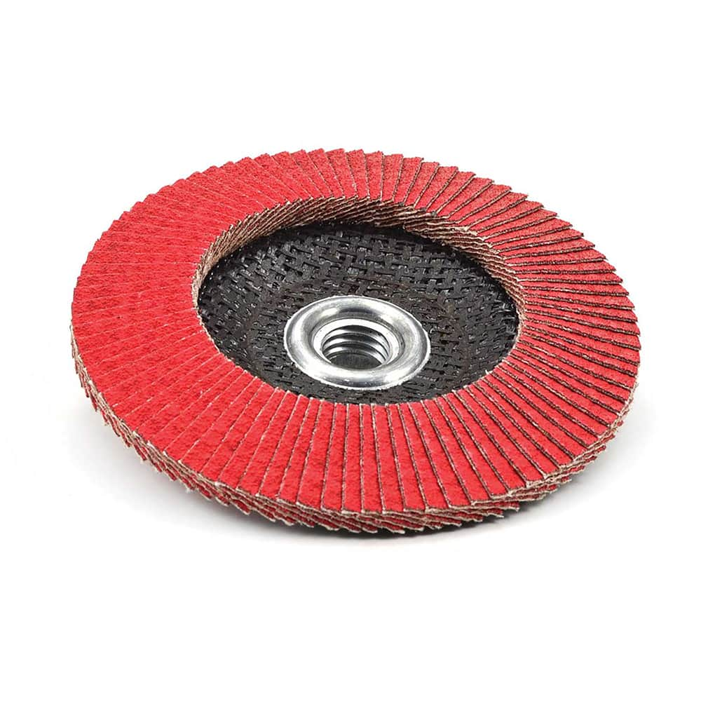 Superior Abrasives - Flap Discs; Abrasive Type: Coated ; Flap Disc Type: Type 29 ; Disc Diameter (Inch): 4-1/2 ; Abrasive Material: Ceramic ; Grit: 60 ; Attaching System: Arbor - Exact Industrial Supply