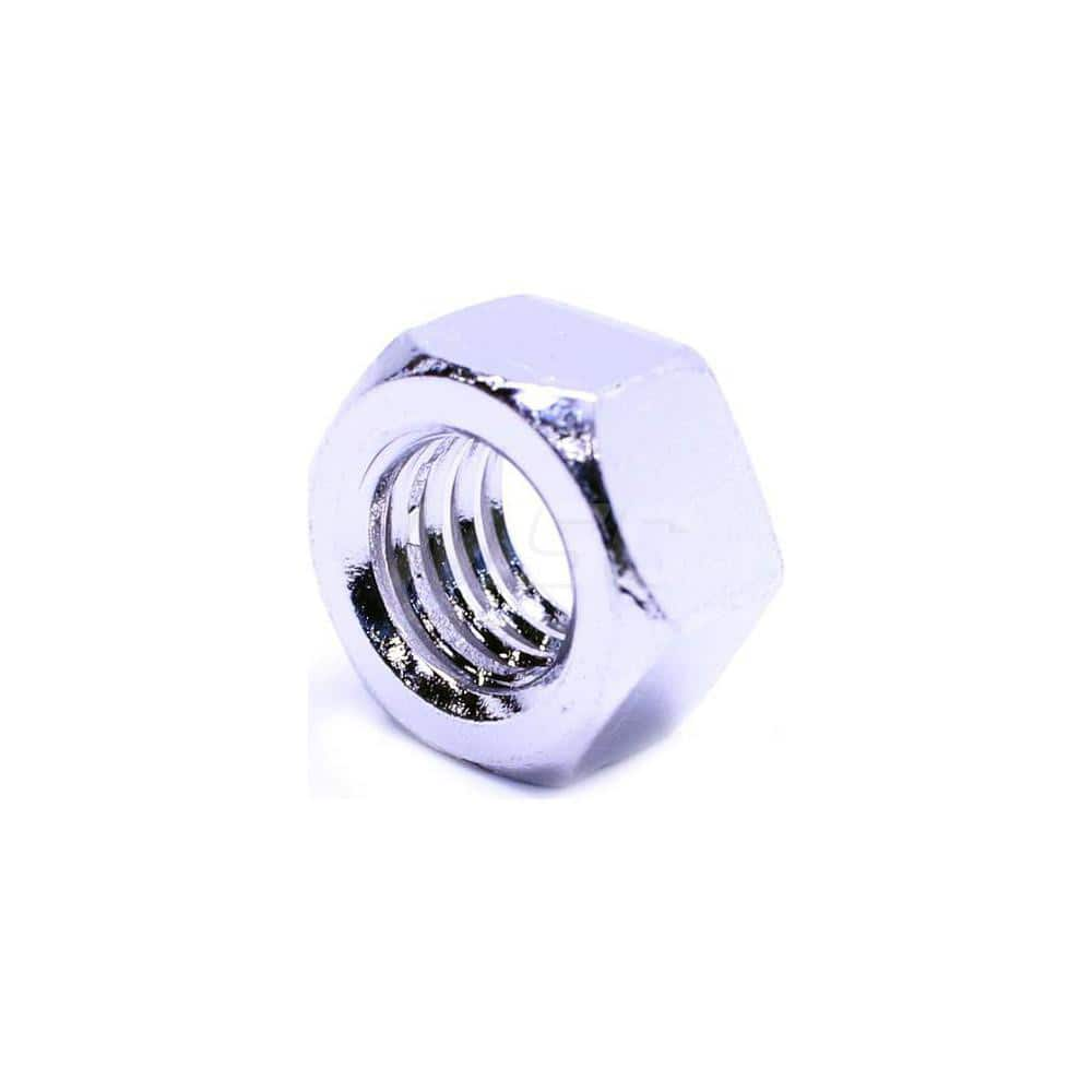 Hex Nut: Grade 316 Stainless Steel, NL-19 Finish Right Hand Thread, 10 mm Across Flats, DIN 934, ANSI B18.2.2