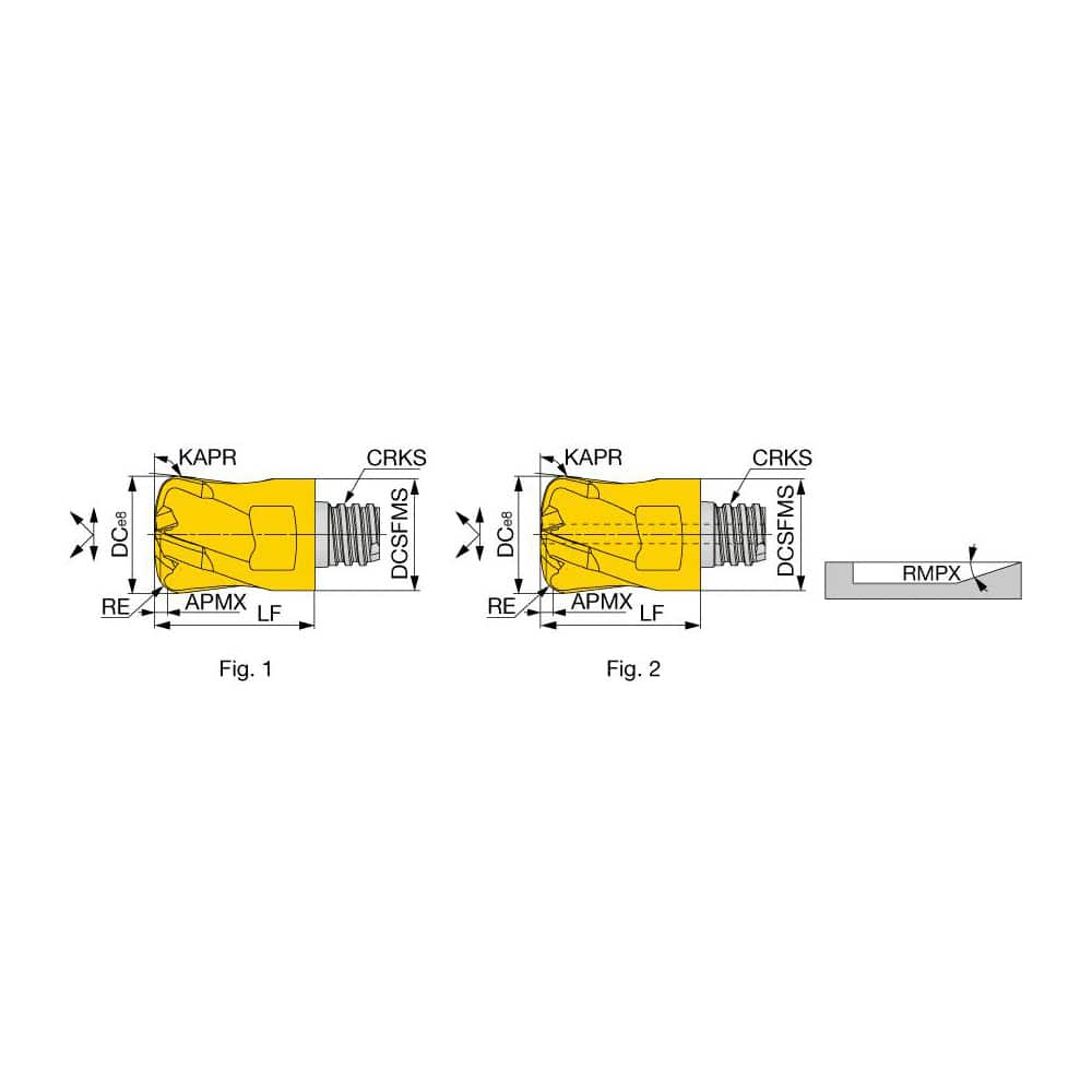 Corner Radius End Mill Head: 6 Flutes S10, TiAlN Coated, Series VFX