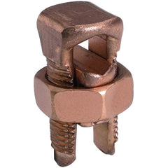 Burndy - Split Bolt Connectors; Connector Material: Copper ; Maximum Compatible Wire Size (AWG): 4 (Solid) ; Minimum Compatible Wire Size (AWG): 8 (Strand) ; Pressure Bar Material: Copper Alloy ; Compatible Wire Type: Copper ; Head Width (Decimal Inch): - Exact Industrial Supply